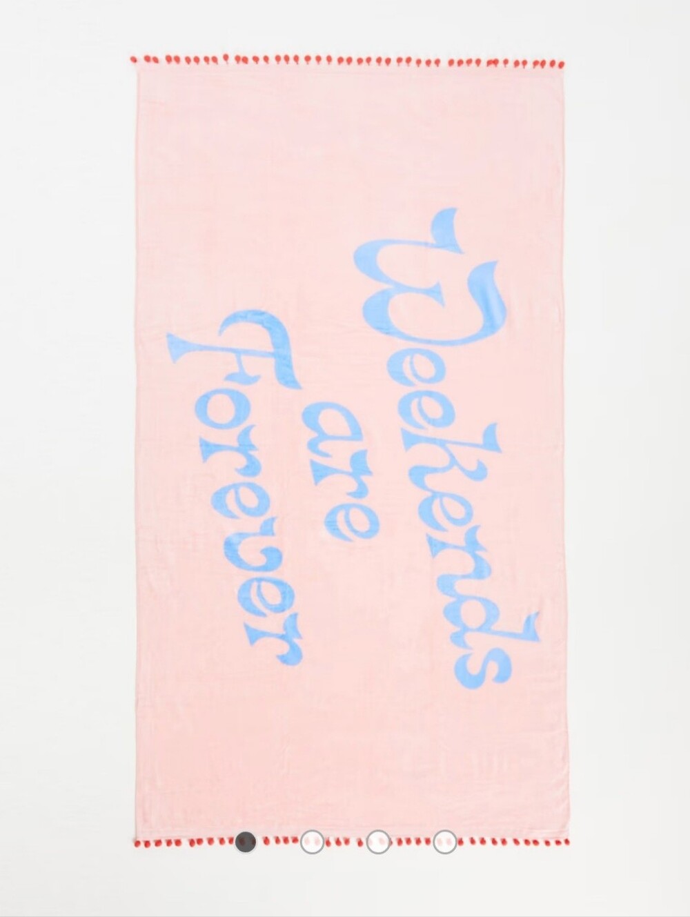 ban.do peach Beach Towel with blue script and red trim